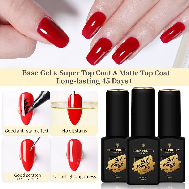 Base Gel Matte Super Top Coat 15ml Gel Nail Polish BORN PRETTY 