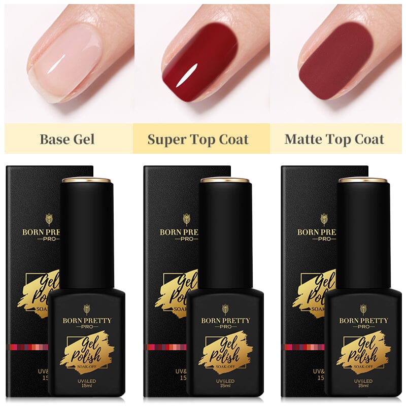Base Gel Matte Super Top Coat 15ml Gel Nail Polish BORN PRETTY 
