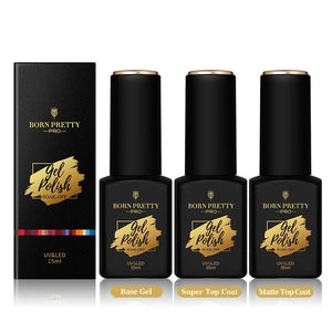 Base Gel Matte Super Top Coat 15ml Gel Nail Polish BORN PRETTY 3 Pcs/Set 