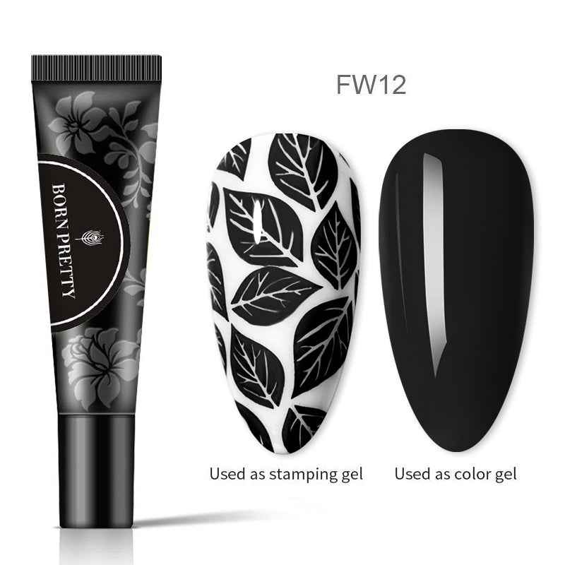Black Tulip BP-FW12 - 8ml Stamping Painting Gel Stamping Nails BORN PRETTY 