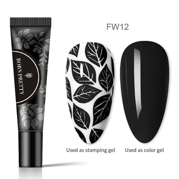 Black Tulip BP-FW12 - 8ml Stamping Painting Gel Stamping Nails BORN PRETTY 
