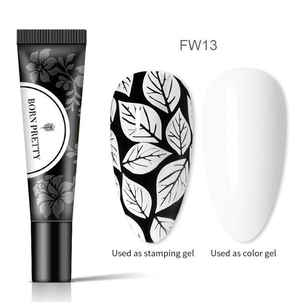 White Lotus BP-FW13 - 8ml Stamping Painting Gel Stamping Nails BORN PRETTY 